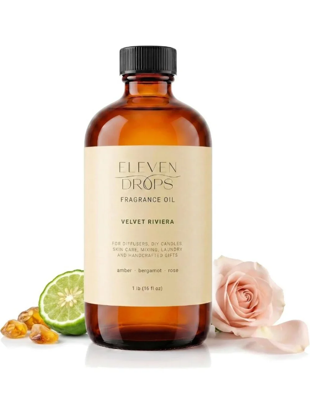 16 oz Velvet Diffuser Oil - Amber & Bergamot Aromatherapy for Relaxation